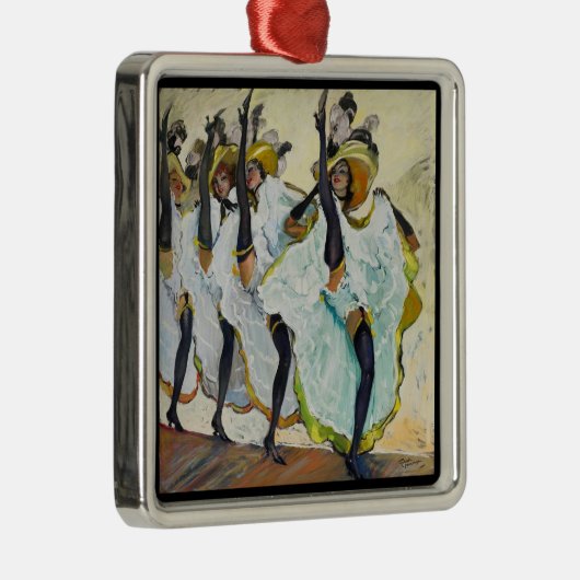 Cancan Dancers Silbernes Ornament (Rechts)
