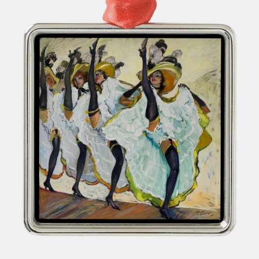 Cancan Dancers Silbernes Ornament (Vorne)