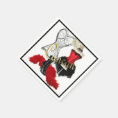 Cancan-Kostüm 1 Serviette (Ecke)