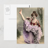 Cancan-Tänzerin Postkarte (Vorne/Hinten)