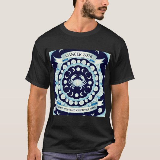 Cancer 2026 Zodiac Mandala | Moon & Water Sign Ast T-Shirt (Vorderseite)