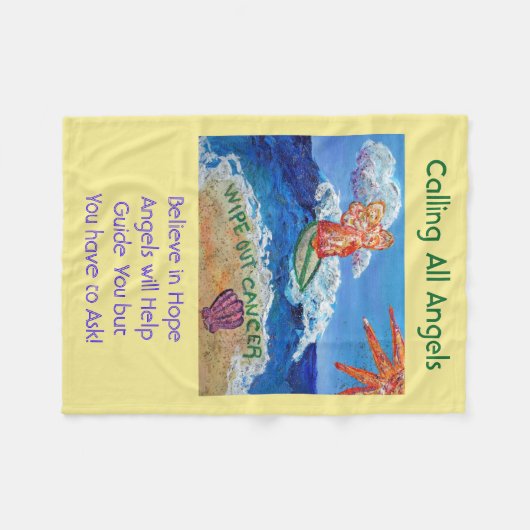 Cancer Angel Chemo Custom Fuzzy Fleece Blanket (Vorderseite (Horizontal))