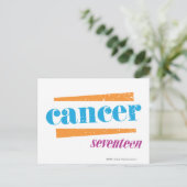 Cancer Aqua Postkarte (Stehend Vorderseite)
