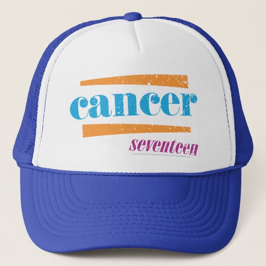 Cancer Aqua Truckerkappe (Vorderseite)