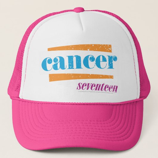 Cancer Aqua Truckerkappe (Vorderseite)