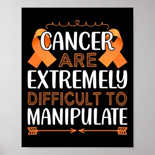 Cancer Are Extremely Difficult To Manupulate World Poster (Vorne)