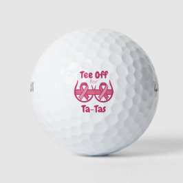 Cancer Awareness Pink Tee Off Ta-Tas Golfball