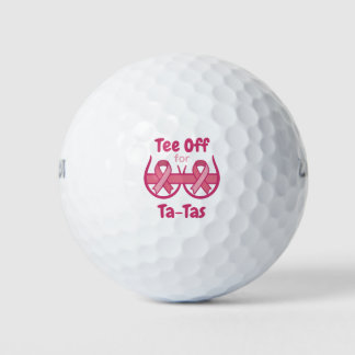 Cancer Awareness Pink Tee Off Ta-Tas Golfball
