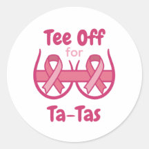 Cancer Awareness Pink Tee Off Ta-Tas