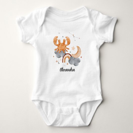 Cancer Baby: Crab's Cosy Zodiac individuell anpass Baby Strampler (Vorderseite)