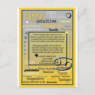 CANCER BIRTHDAY POSTKARTE