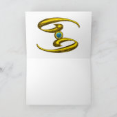 CANCER Blue Opal & Gold Zodiac Birthday Karte (Innenseite)