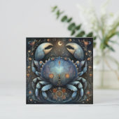 Cancer Crab Zodiac Astrology Celestial Birthday Karte (Stehend Vorderseite)