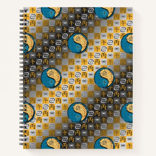 Cancer & Fire Horse Notizblock (Vorderseite)