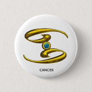 CANCER GOLD STERNZEICHEN GEBURTSTAGSJUWEL MIT BLAU BUTTON