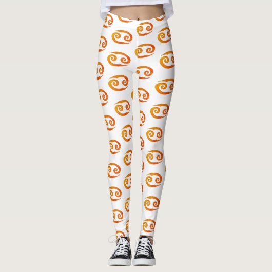Cancer Golden Zodiac-Zeichen Golden Symbol Leggings (Vorderseite)