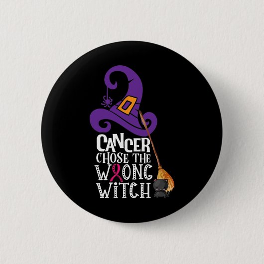 Cancer Irgendwas The Wrong Witch Breast Cancer Hal Button (Vorderseite)