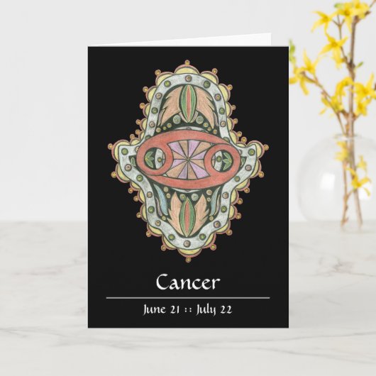 Cancer Khamsa Note Card Karte (Gelbe Blume)