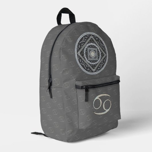 Cancer Mandala Bedruckter Rucksack (Rückseitige Ecke links)