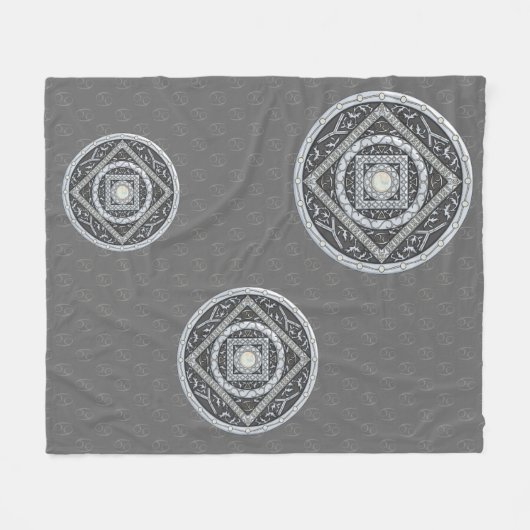 Cancer Mandala Fleece Blanket (Vorderseite (Horizontal))