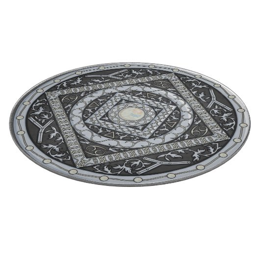 Cancer Mandala Glass Cutting Board Schneidebrett (Ecke)