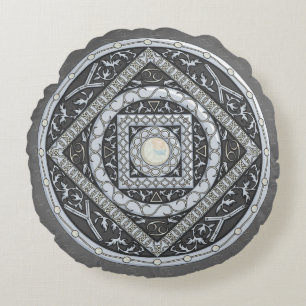 Cancer Mandala Round Pillow Rundes Kissen