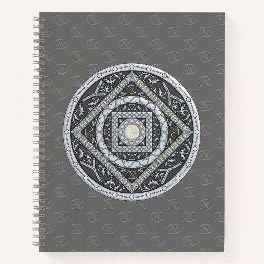 Cancer Mandala Spiral Notebook Notizbuch (Vorderseite)