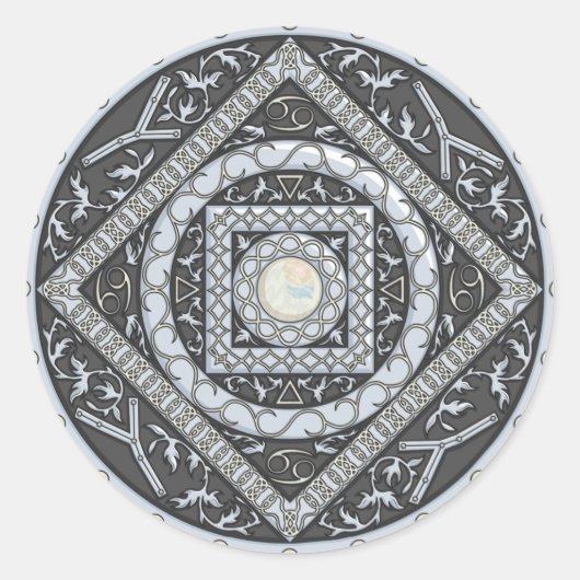 Cancer Mandala Sticker (Vorderseite)