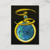 CANCER MONOGRAM opalgelb, schwarz, grau Visitenkarte (Rückseite)