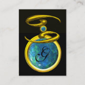 CANCER MONOGRAM opalgelb, schwarz, grau Visitenkarte (Rückseite)