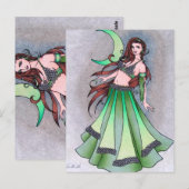 Cancer moon belly dancer postkarte (Vorne/Hinten)