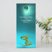 CANCER OPALE, Aquamarine, hellgelb Einladung (Stehend Vorderseite)