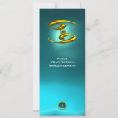 CANCER OPALE, Aquamarine, hellgelb Einladung (Rückseite)