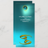 CANCER OPALE, Aquamarine, hellgelb Einladung (Vorne/Hinten)