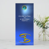 CANCER OPALE, Saphir hellgelb blau Einladung (Stehend Vorderseite)