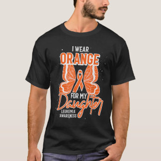 Cancer Orange Ribbon Butterfly Daughter Leukemia A T-Shirt