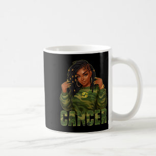 Cancer Queen Loc'd Black Woman Camouflage Zodi Kaffeetasse