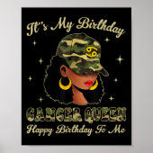 Cancer Queen Loc'd Black Woman Camouflage Cap Zodi Poster (Vorne)