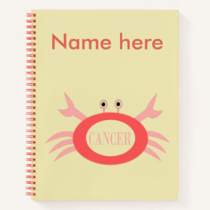 Cancer Star Sign Crab Spiral Notebook Notizblock