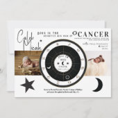Cancer Sun & Moon Signage Zodiac Geburtsankündigun Einladung (Vorderseite)