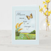 Cancer Support Get Well Butterfly and Countryside Karte (Gelbe Blume)