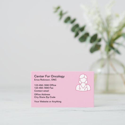 Cancer Theme Oncologist Business Cards Visitenkarte (Stehend Vorderseite)