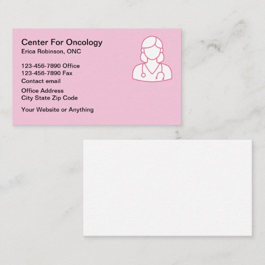 Cancer Theme Oncologist Business Cards Visitenkarte (Vorne/Hinten)