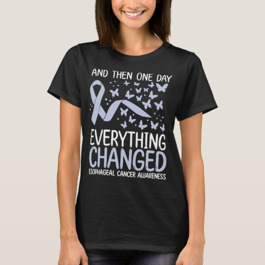 Cancer Warrior Ribbon Esophageal Cancer Awareness T-Shirt (Vorderseite)
