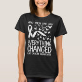 Cancer Warrior Ribbon Fight Lung Cancer Awareness T-Shirt (Vorderseite)