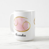 Cancer Watercolor Zodiac Design-Kaffee Kaffeetasse (Vorderseite Links)