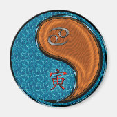 Cancer & Wood Tiger Magnet (Vorne)