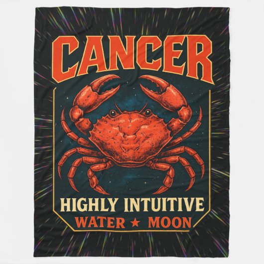 Cancer Zodiac 80's Rock Band Inspiriert Astrologie Fleecedecke (Vorderseite)