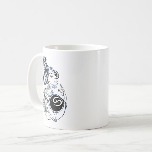 Cancer Zodiac Art Deco Lady Kaffeetasse (Vorderseite Links)