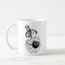 Cancer Zodiac Art Deco Lady Kaffeetasse